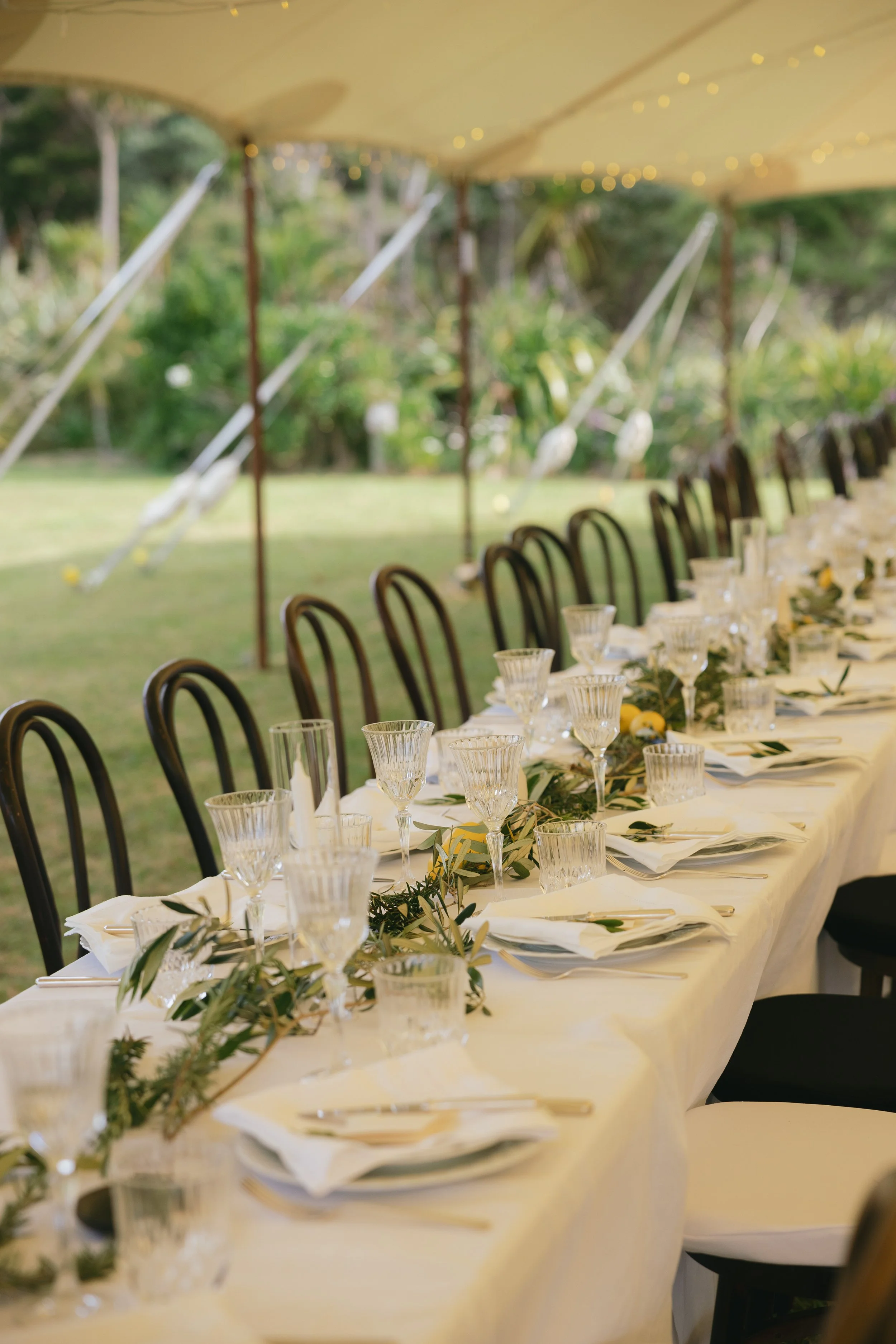 wedding marquee table setting