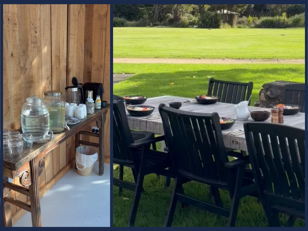 Dining Table and Drinks Station at Conference