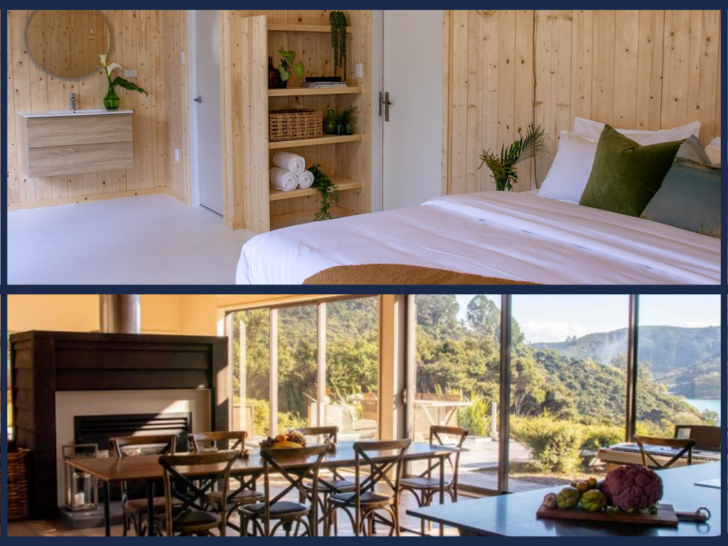 Cabin bedroom and Lounge Dining Room in Villa