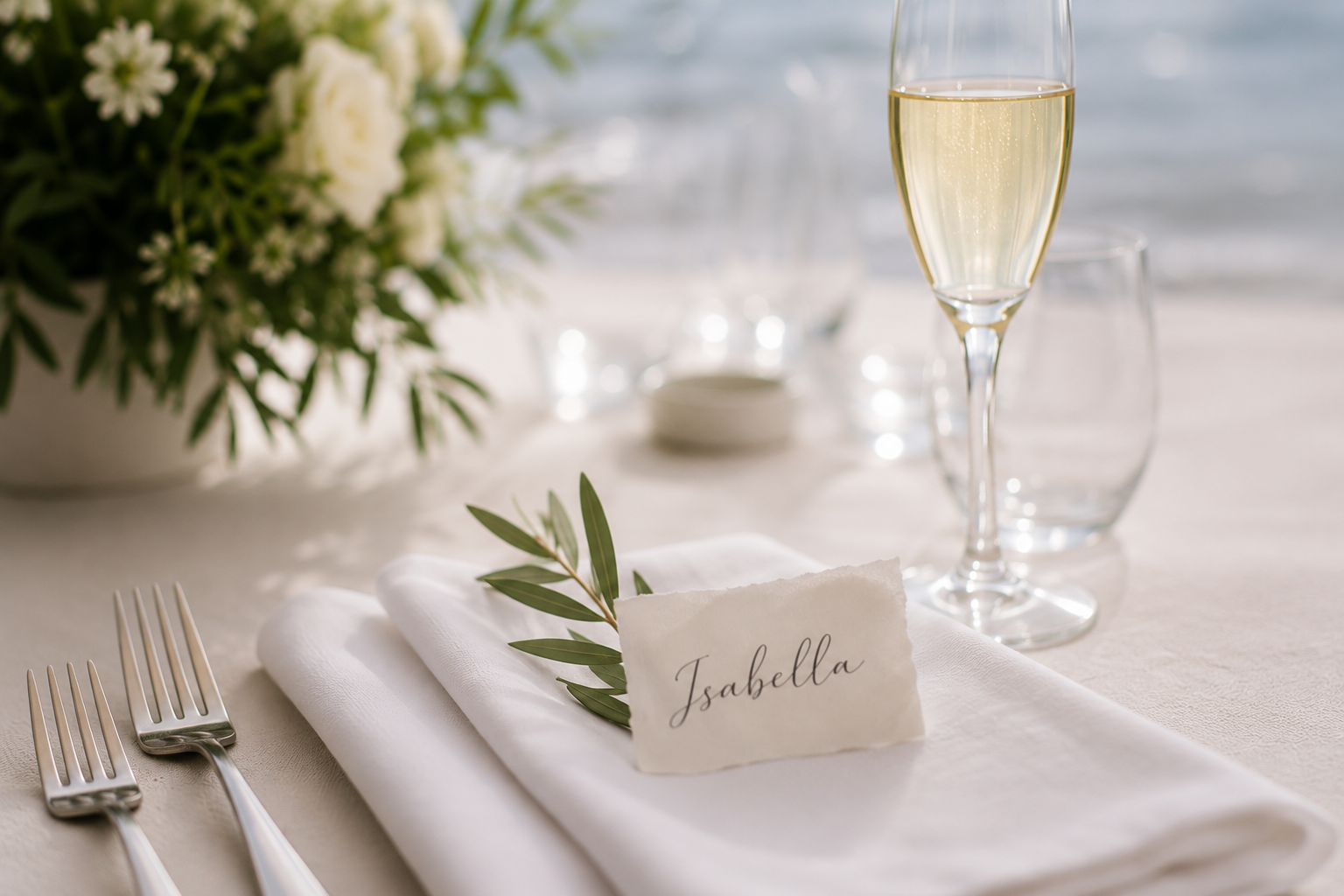 Table setting for wedding