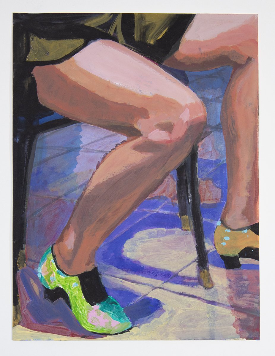   Green Shoes  14 in X 10.5 in Flashe on paper 2022 