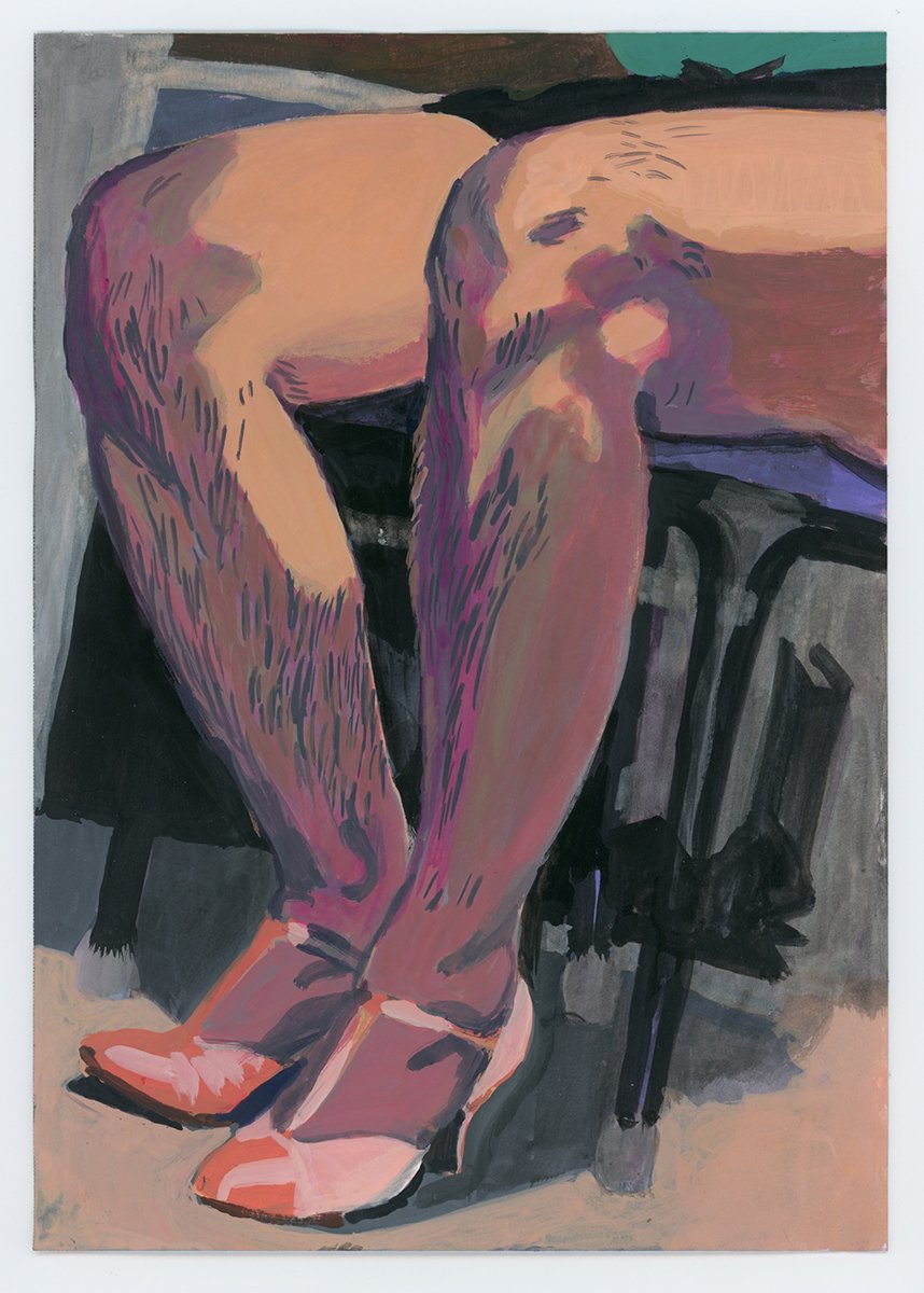   Self Portrait in Dance Shoes  10 in x 7 in Flashe on paper 2021 