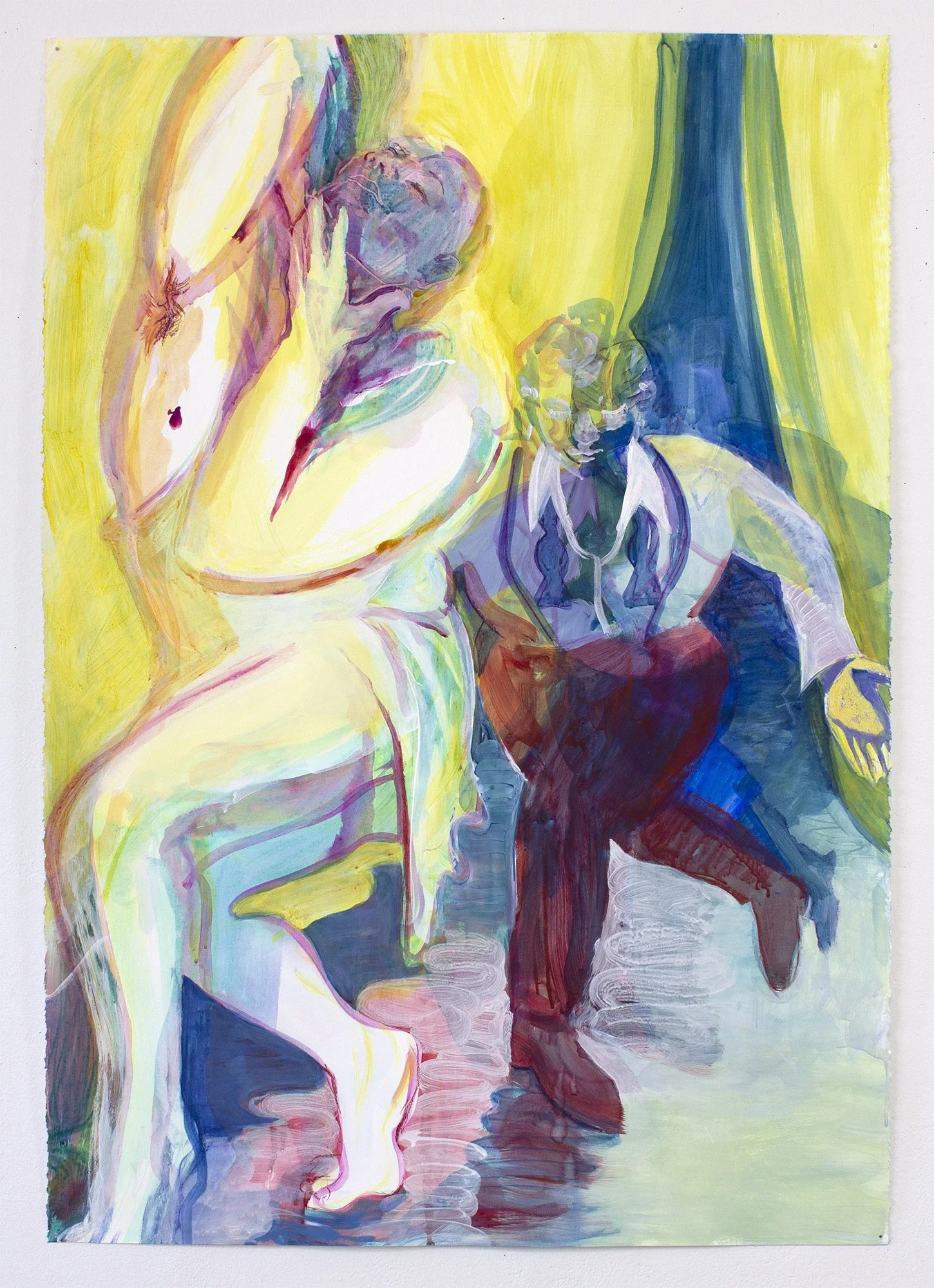  Gestures  2025 Flashe, acrylic, and pastel on paper 44 × 30 in 