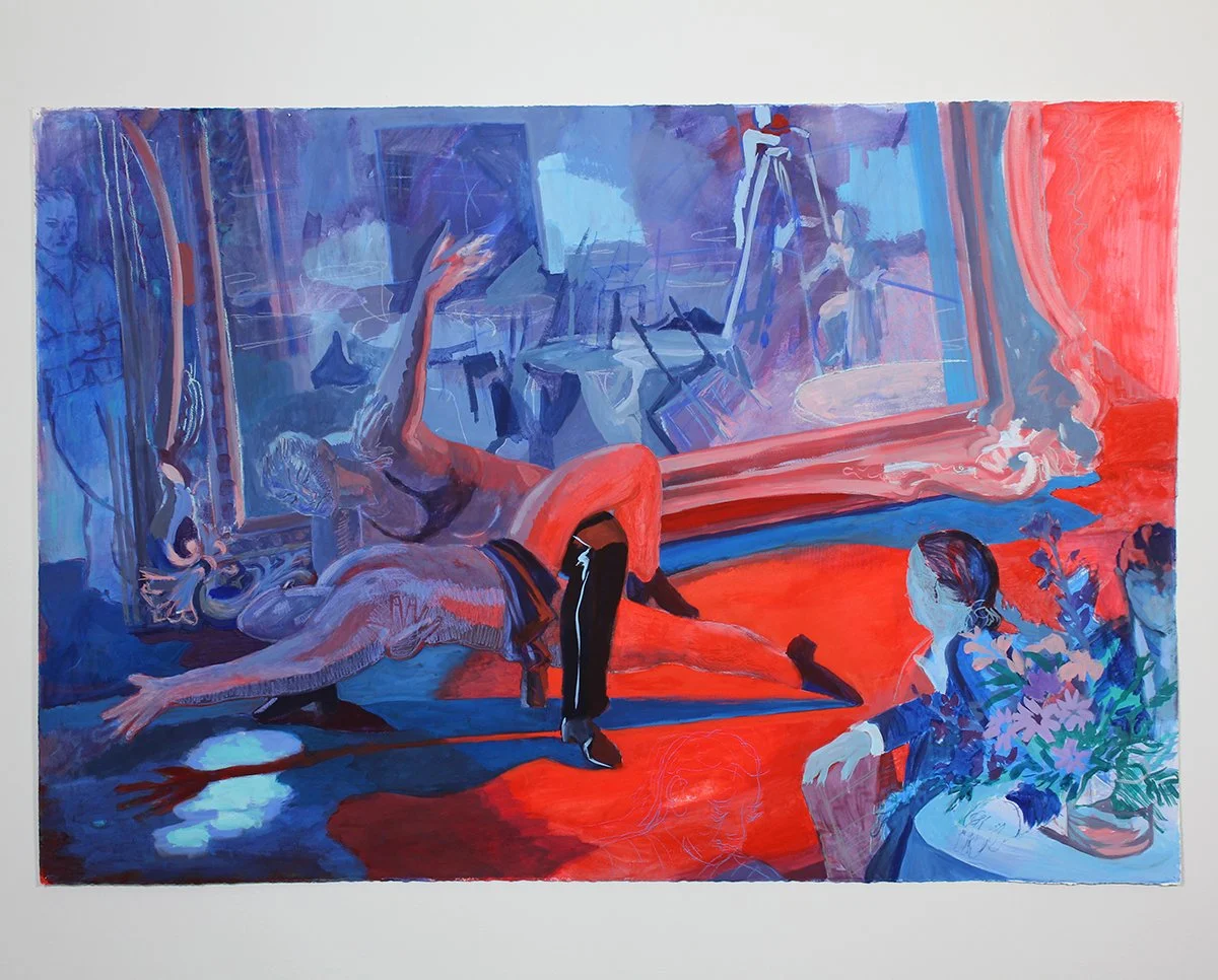   After Hours  2025 Flashe, acrylic, pastel and crayon on paper 42 × 62 in 