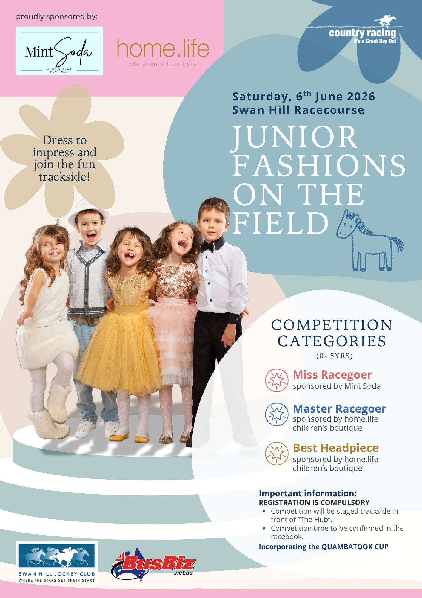 Swan Hill Jockey Club Fashions on the Field poster 2026