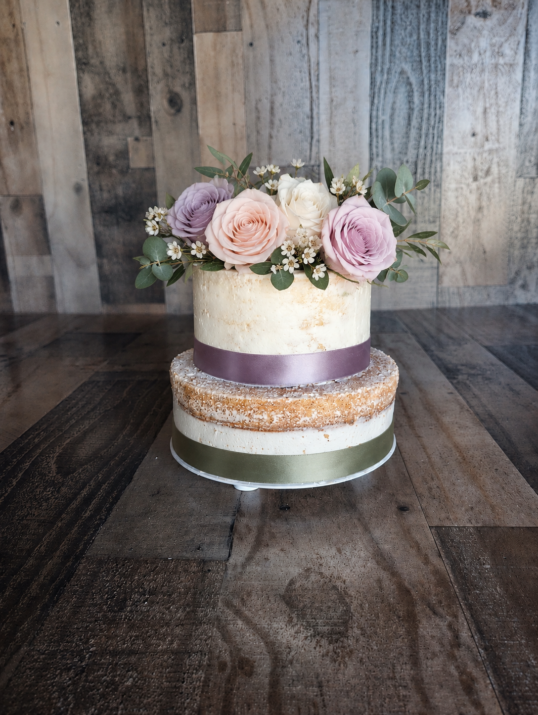 Silver Floral Wedding Cake