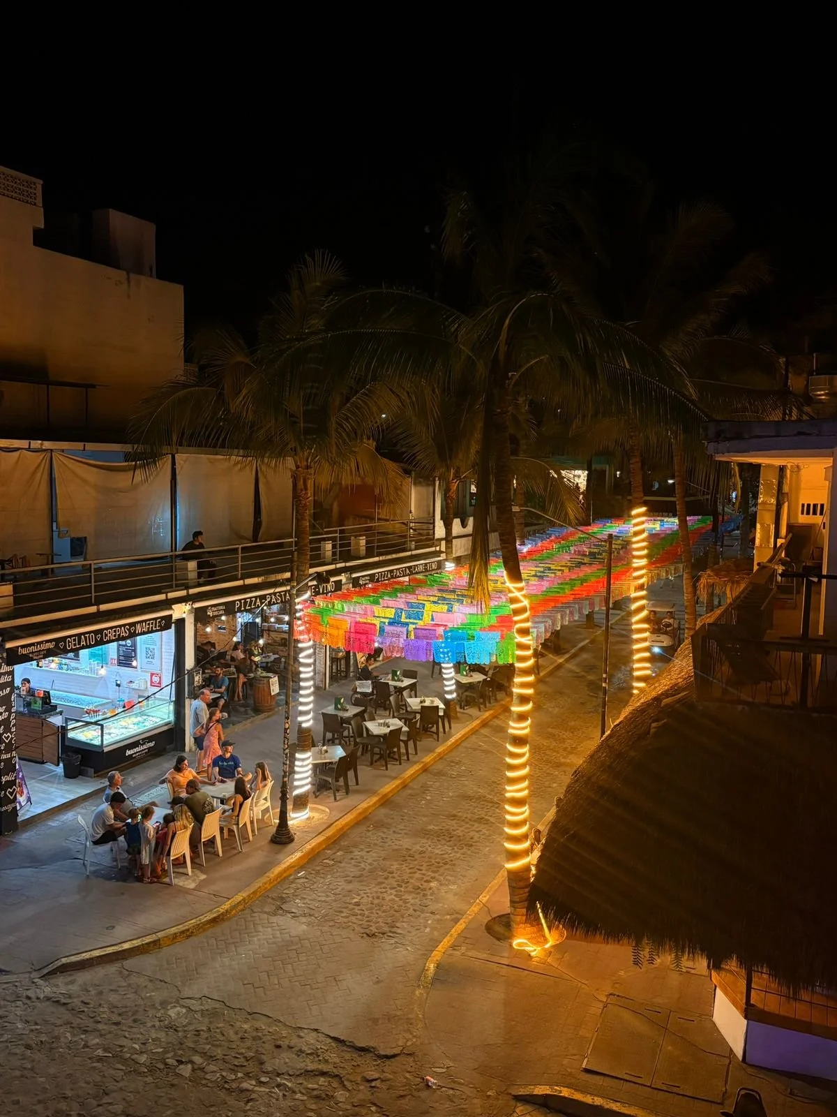 Lively nightlife and outdoor restaurants in downtown Sayulita located steps from Hotel Sayulita Central.