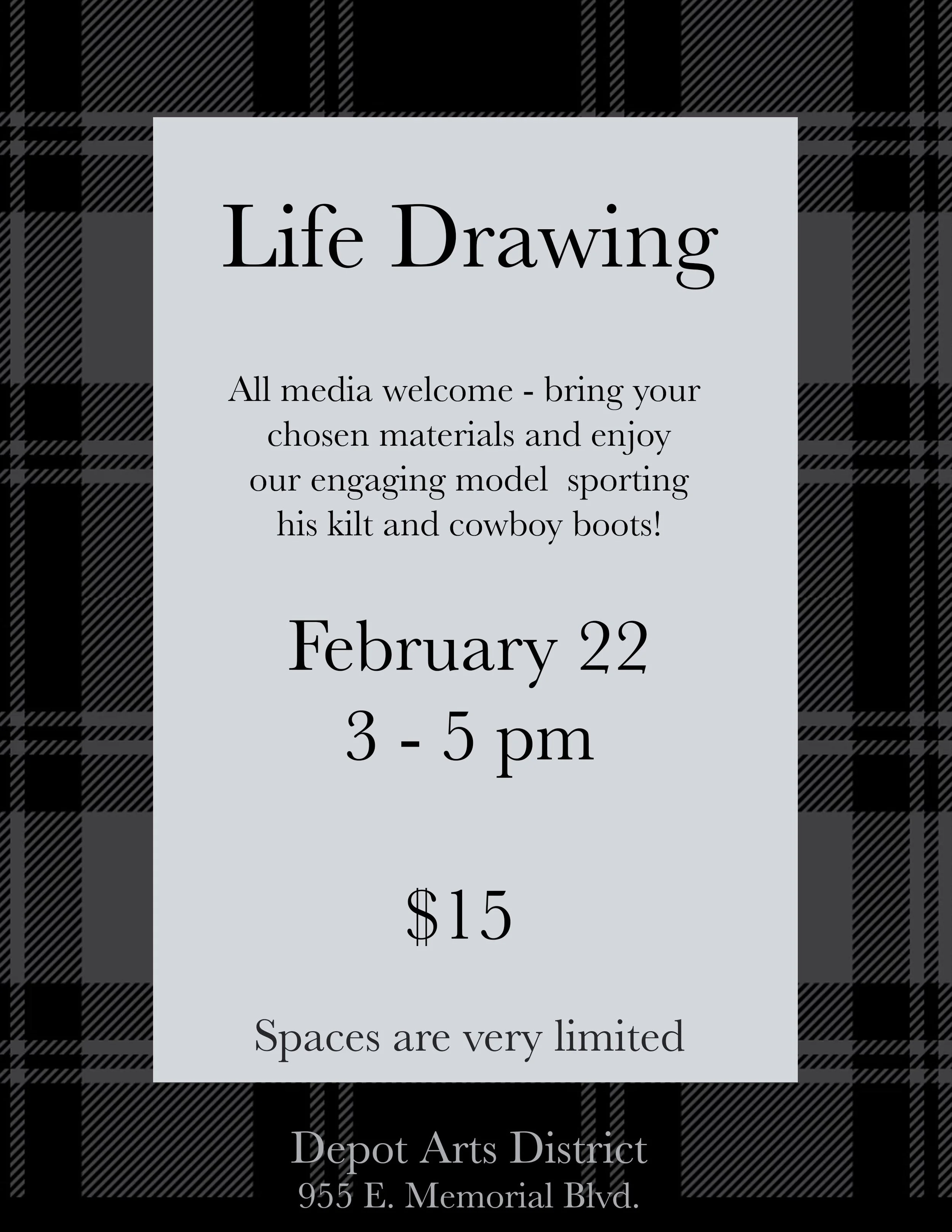 February Life Drawing - kilt n' boots