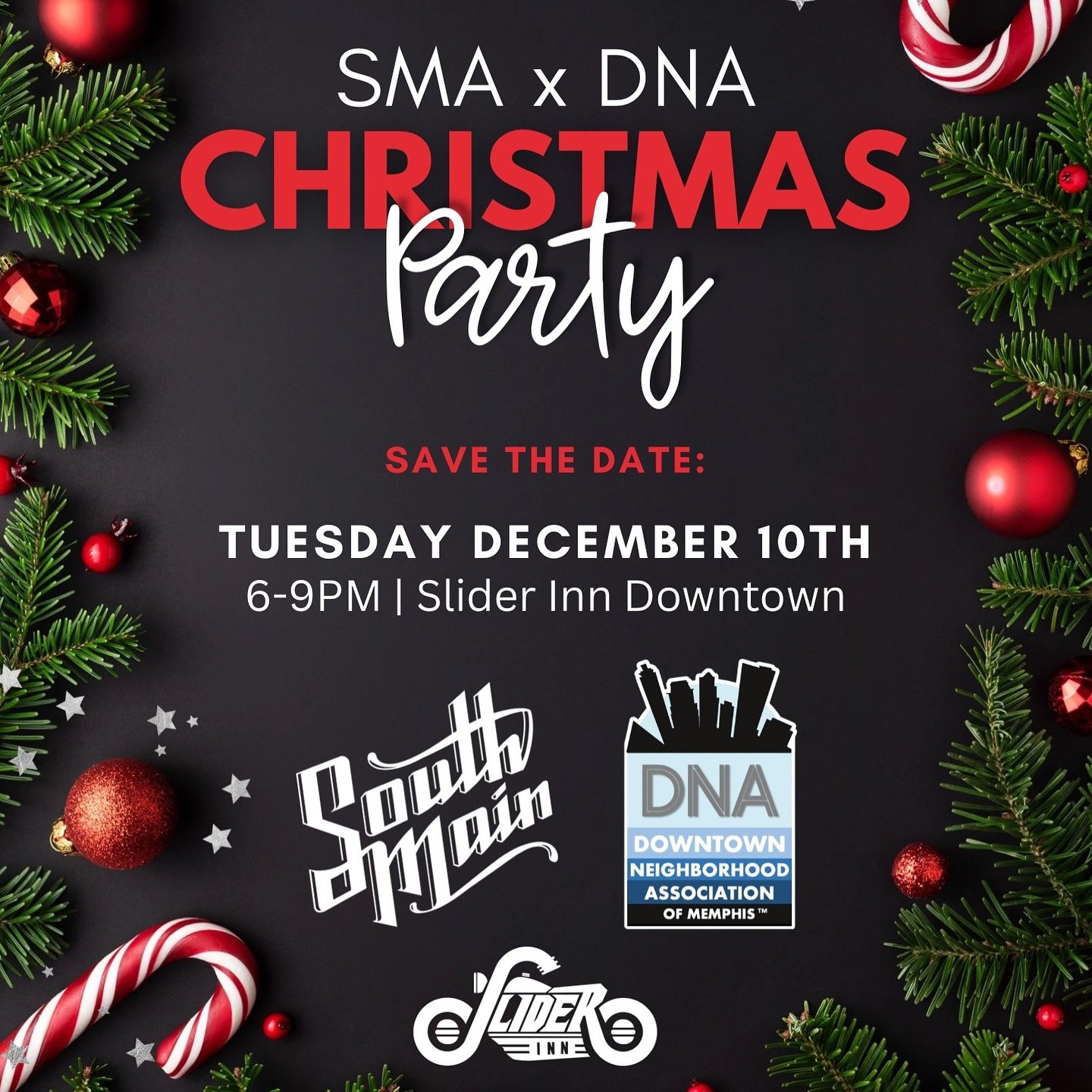 ✨Join Us for a Festive Celebration!✨

The South Main Association and Downtown Neighborhood Association are teaming up for a Joint Christmas Party you won&rsquo;t want to miss! 

📅 Date: Tuesday, December 10th 
📍 Location: Slider Inn Downtown 
⏰ Tim