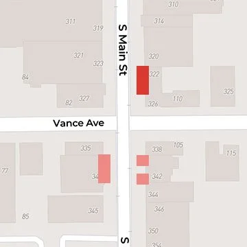 Large Bed at NE Corner of Vance