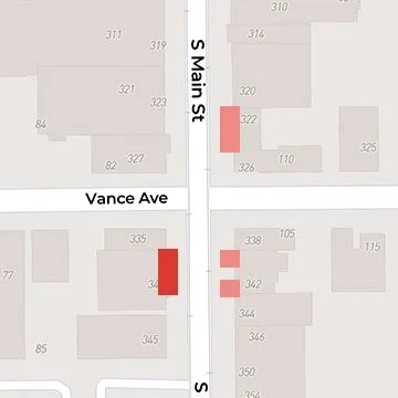 Large Bed at SW Corner of Vance