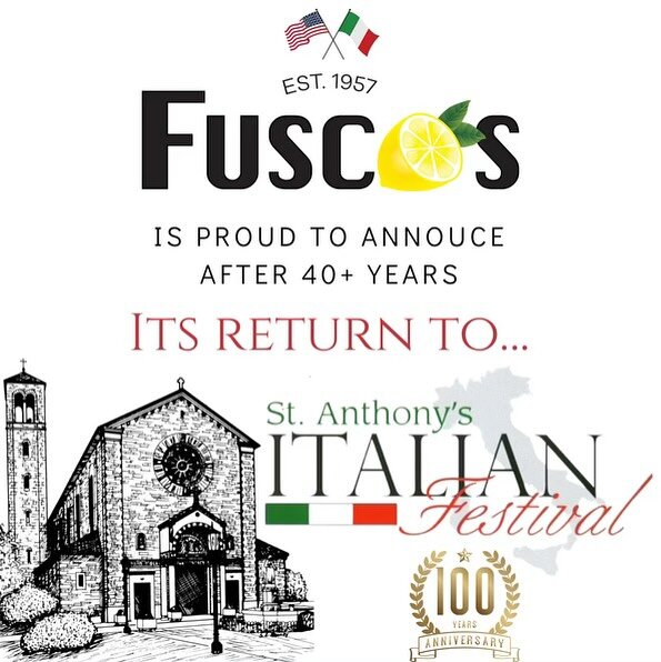 My great-uncle Rosario Fusco ran the first water ice stand at the first festival 50 years ago. It&rsquo;s an exciting honor and privilege to bring Fusco&rsquo;s Water Ice back to St Anthony of Padua, in celebration of its 50th festival year, and 100t