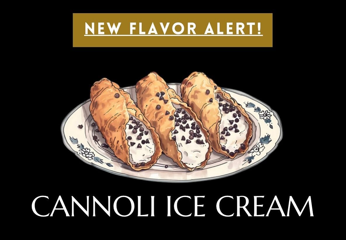 This going to end up being a favorite & future signature flavor.
Made with lactose free dairy, but the cannoli cream is NOT Lactose Free.
Try it by itself, in a milkshake, as an affogato!!! Absolutely incredible.