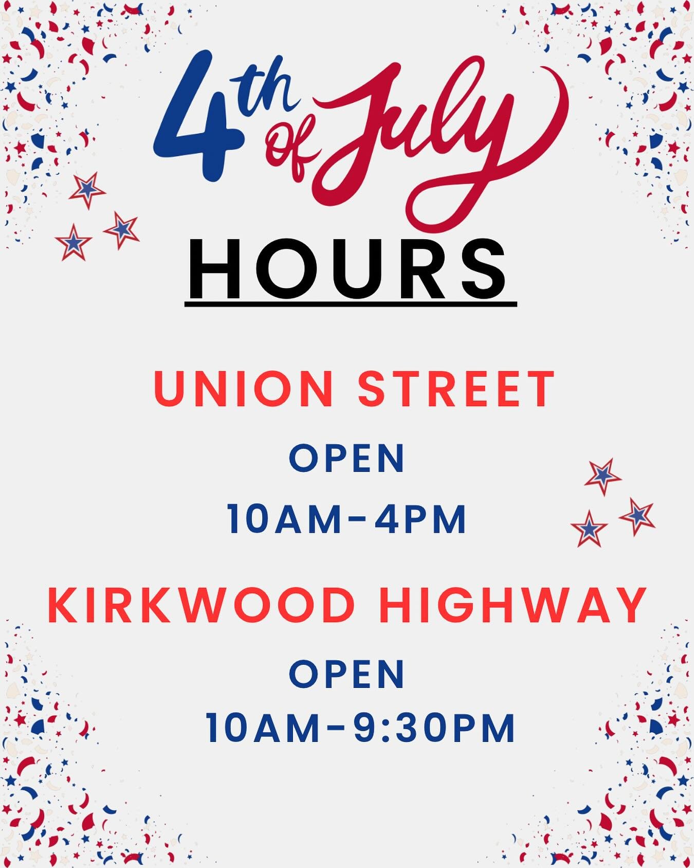We are open July 4th. Don’t show up to the party without water ice and ice cream!