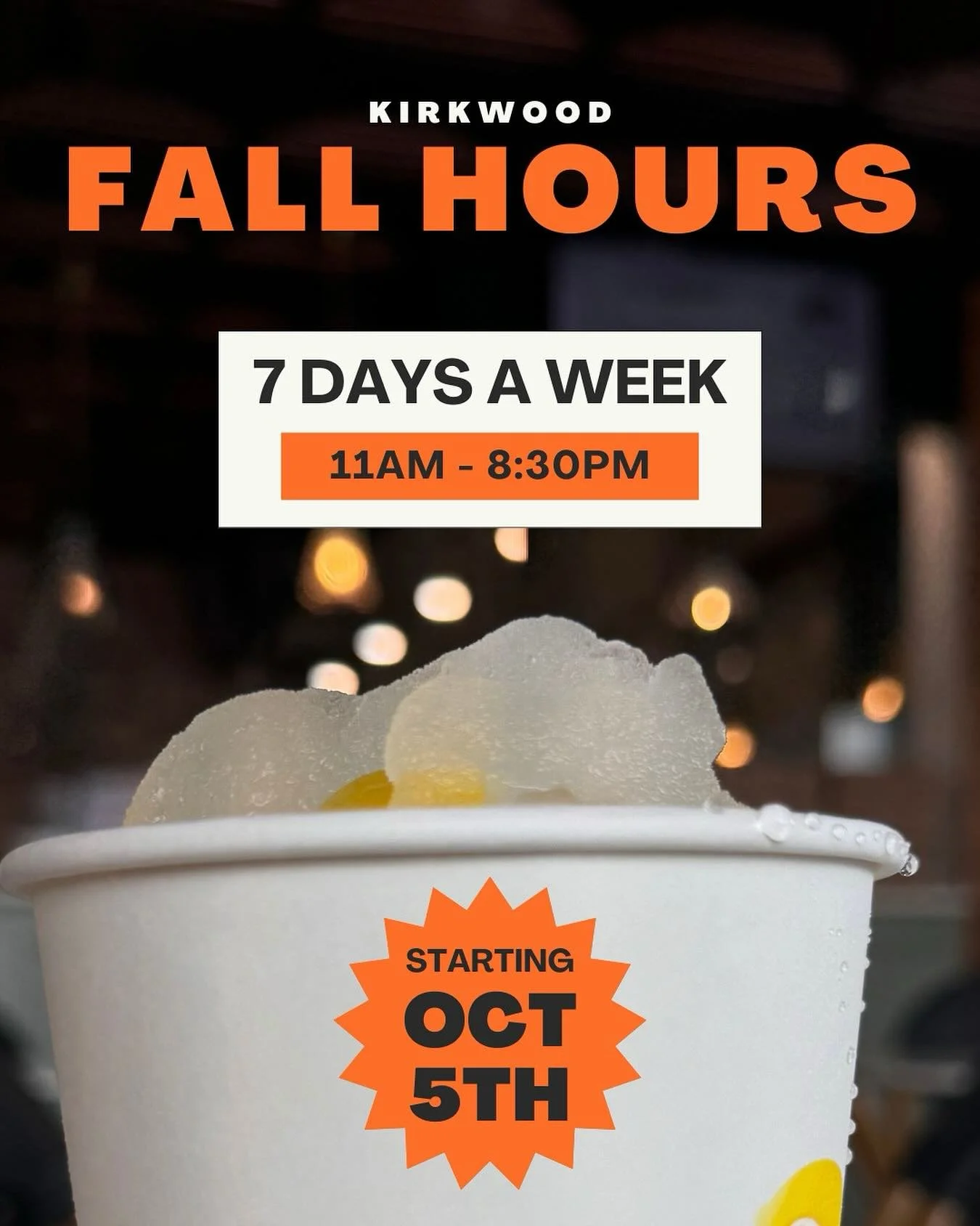 Fall hours starting Sunday!