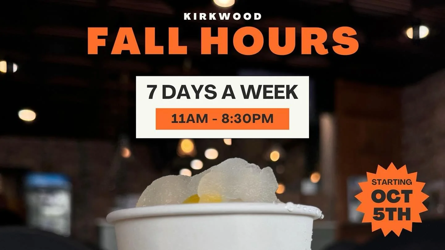 Fall Hours Start today!!!!
We are open daily, 11AM-8:30PM

3926 Kirkwood Highway
Wilmington DE 19808