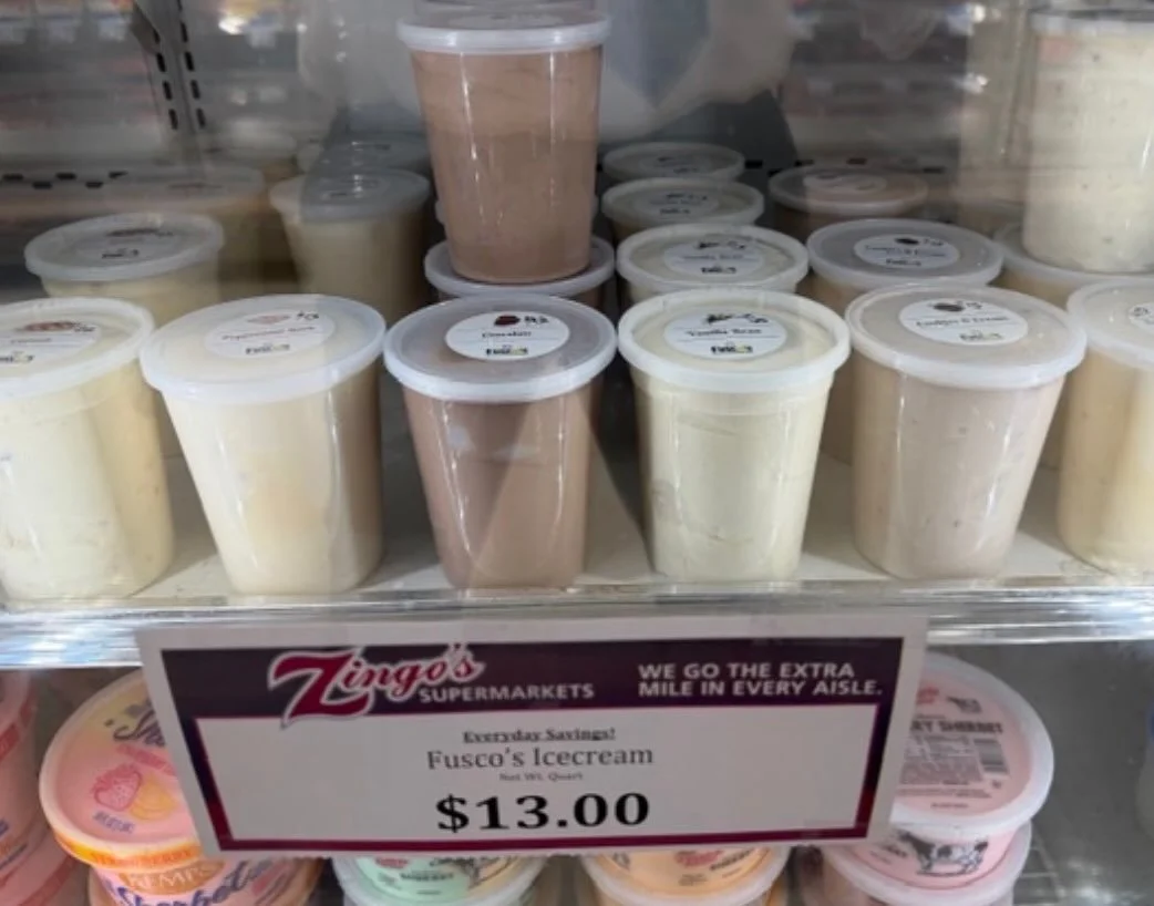 Zingo&rsquo;s Supermarket is now carrying Fusco&rsquo;s Homemade Ice Cream!