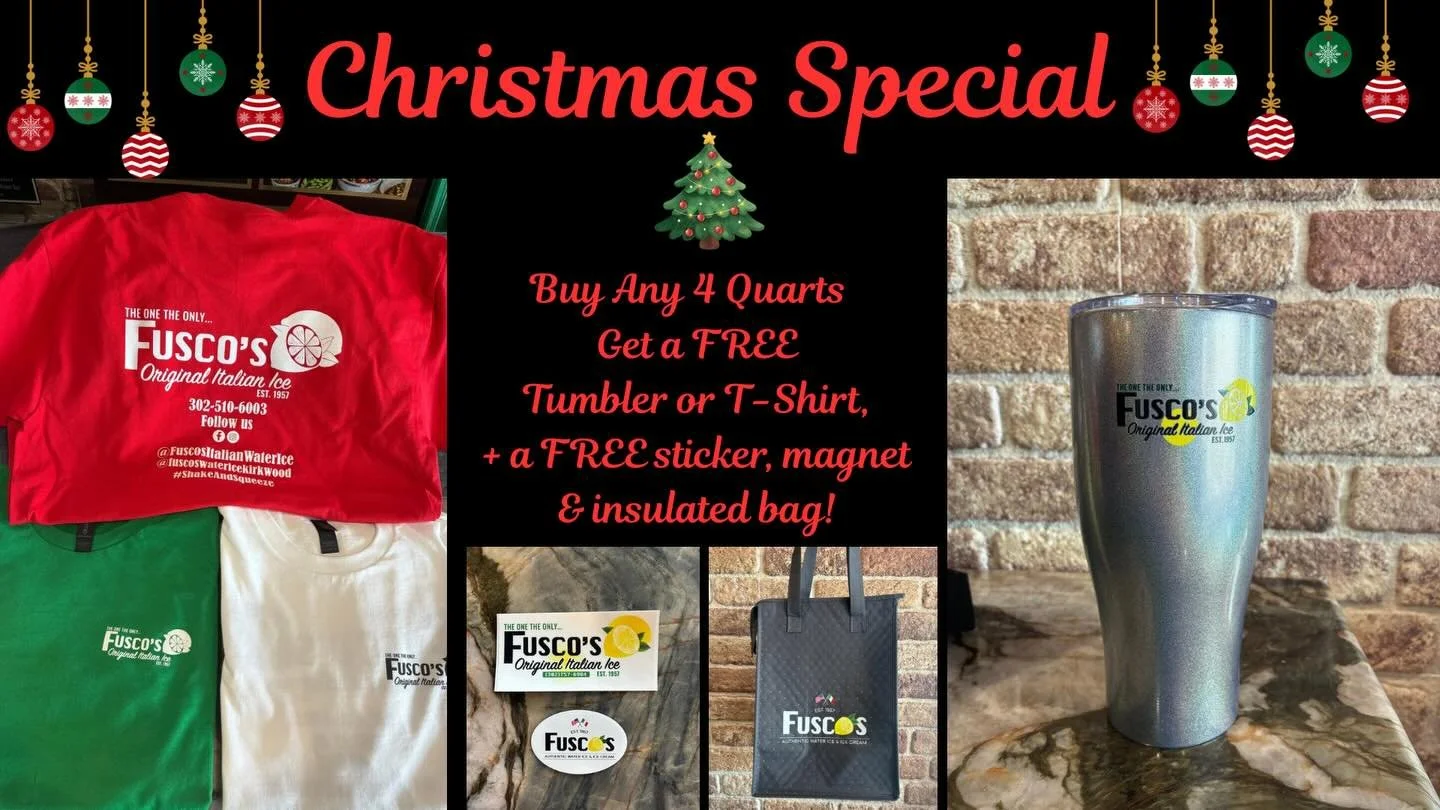 That&rsquo;s right!  FREE T-shirt or Tumbler, plus a FREE magnet, sticker &amp; insulated bag, with your purchase of any 4 quarts!!! 
Merry Christmas!! 🎄🎁