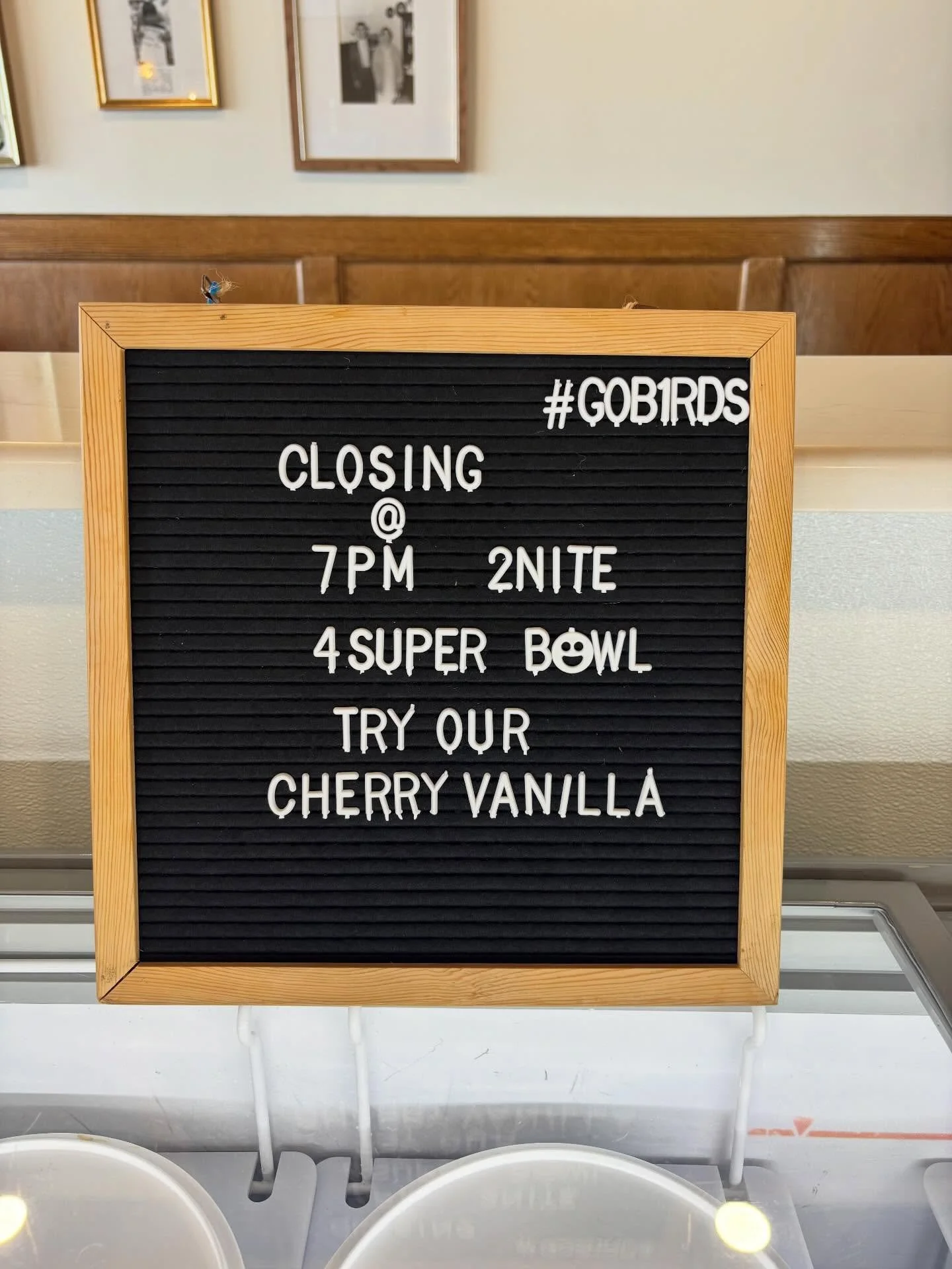 Grab your fresh mozz, water ice &amp; ice cream by 7 today. Happy Super Bowl Sunday