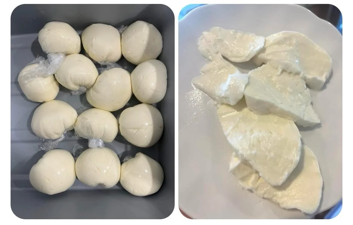 Beautiful fresh mozzarella today. Available this weekend!