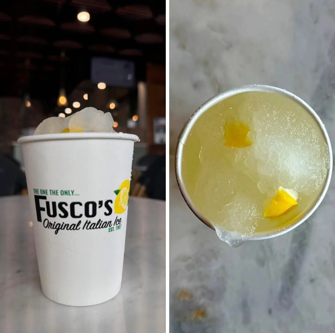 ☀️ This weather means only one thing. Fusco&rsquo;s Lemon Ice 🍋