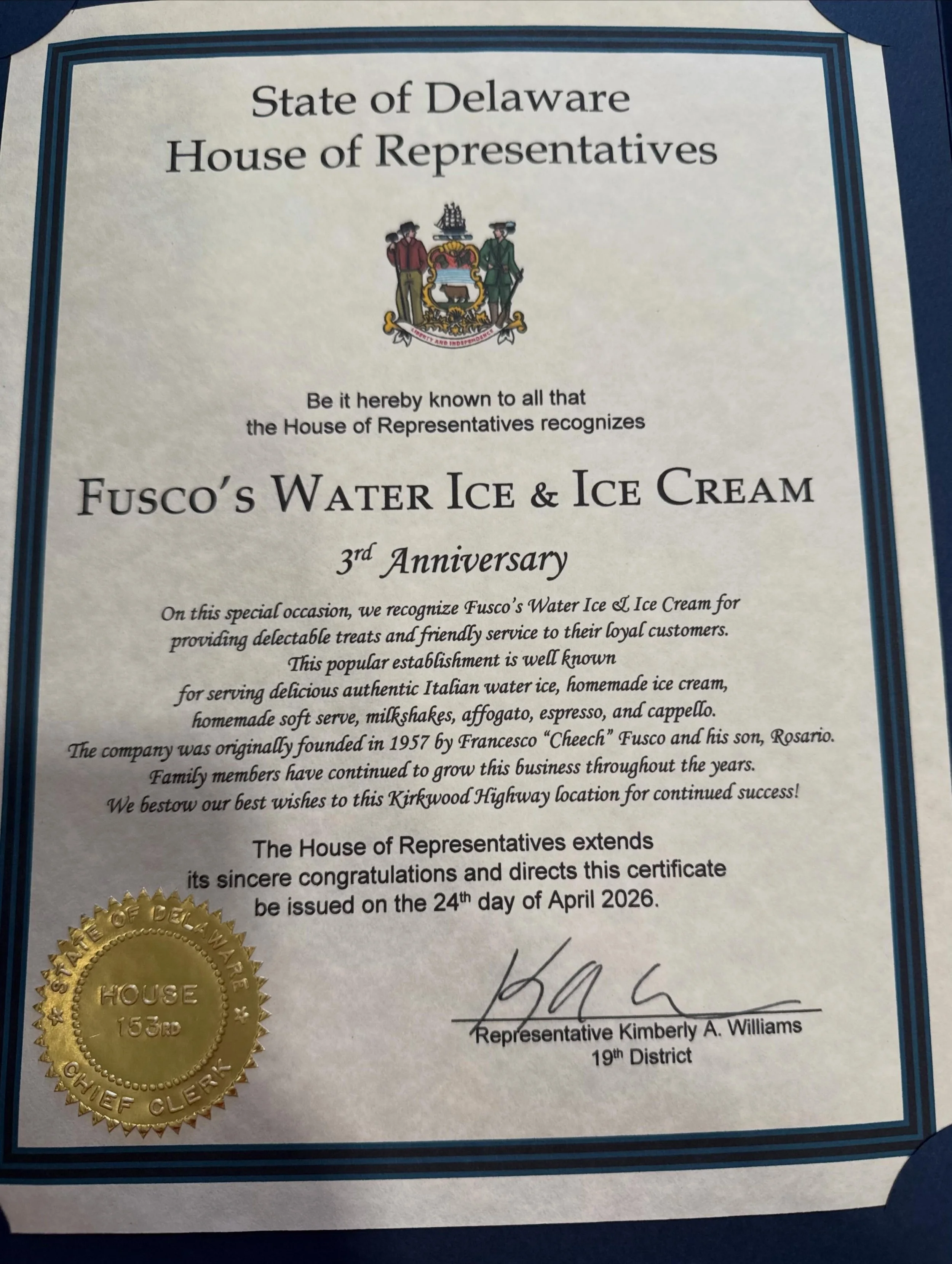 Thank you so much for the recognition. 
And a VERY special thank you to all of the staff for all of their hard work &amp; dedication. Also, to all family and friends for the support that has been given during this journey.