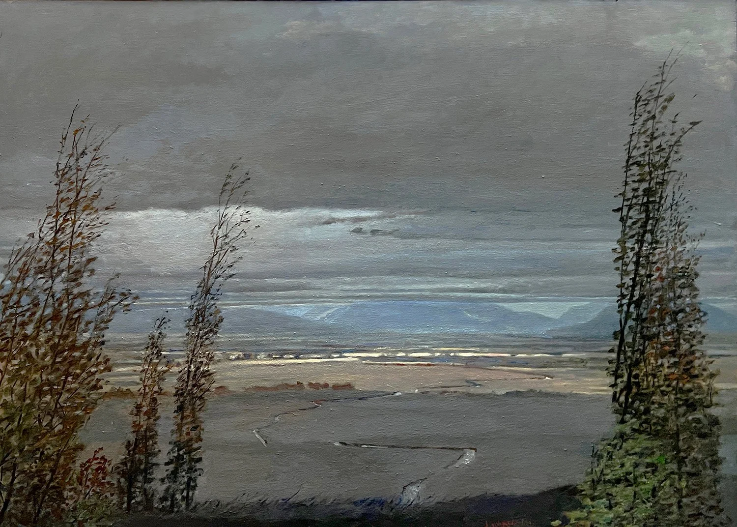 Landscape painting by Norman Lundin titled Across A Mountain Plateau, Anaconda Range