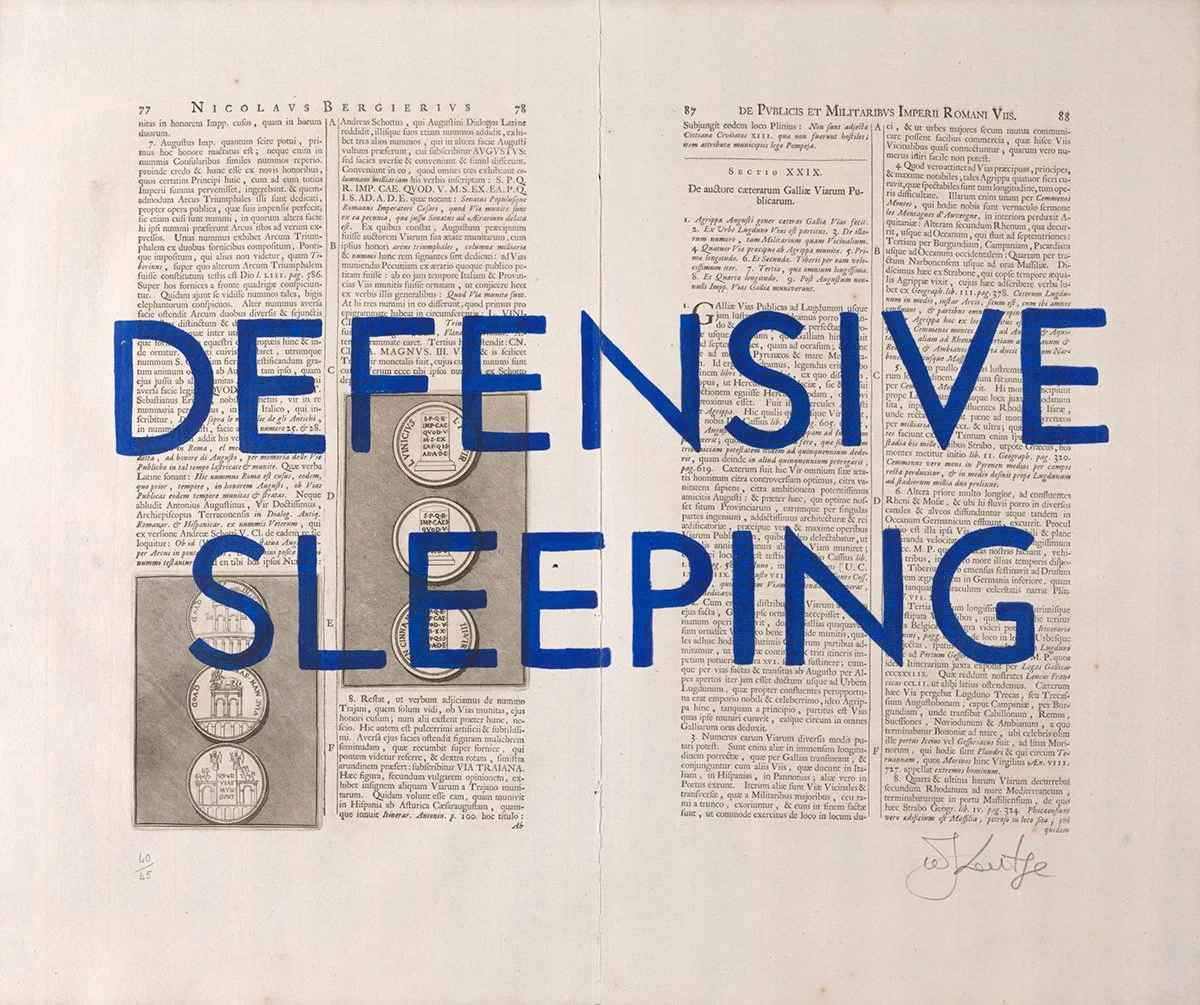 BLUE RUBRICS (DEFENSIVE SLEEPING), 2018