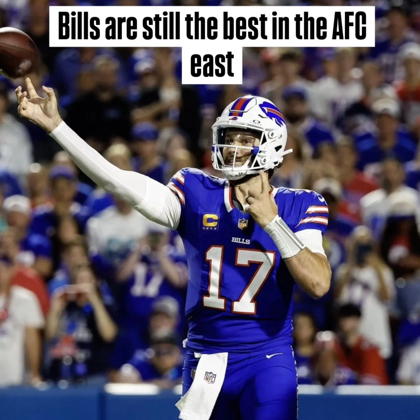 Bills are still the best in the AFC east

By @patrickfreeman1863 

@buffalobills

(Photos by Jerome Davis)

The NFL 2025-2026 season has just started, and there is still one very certain thing; the Buf falo Bills are still the best team in the AFC ea