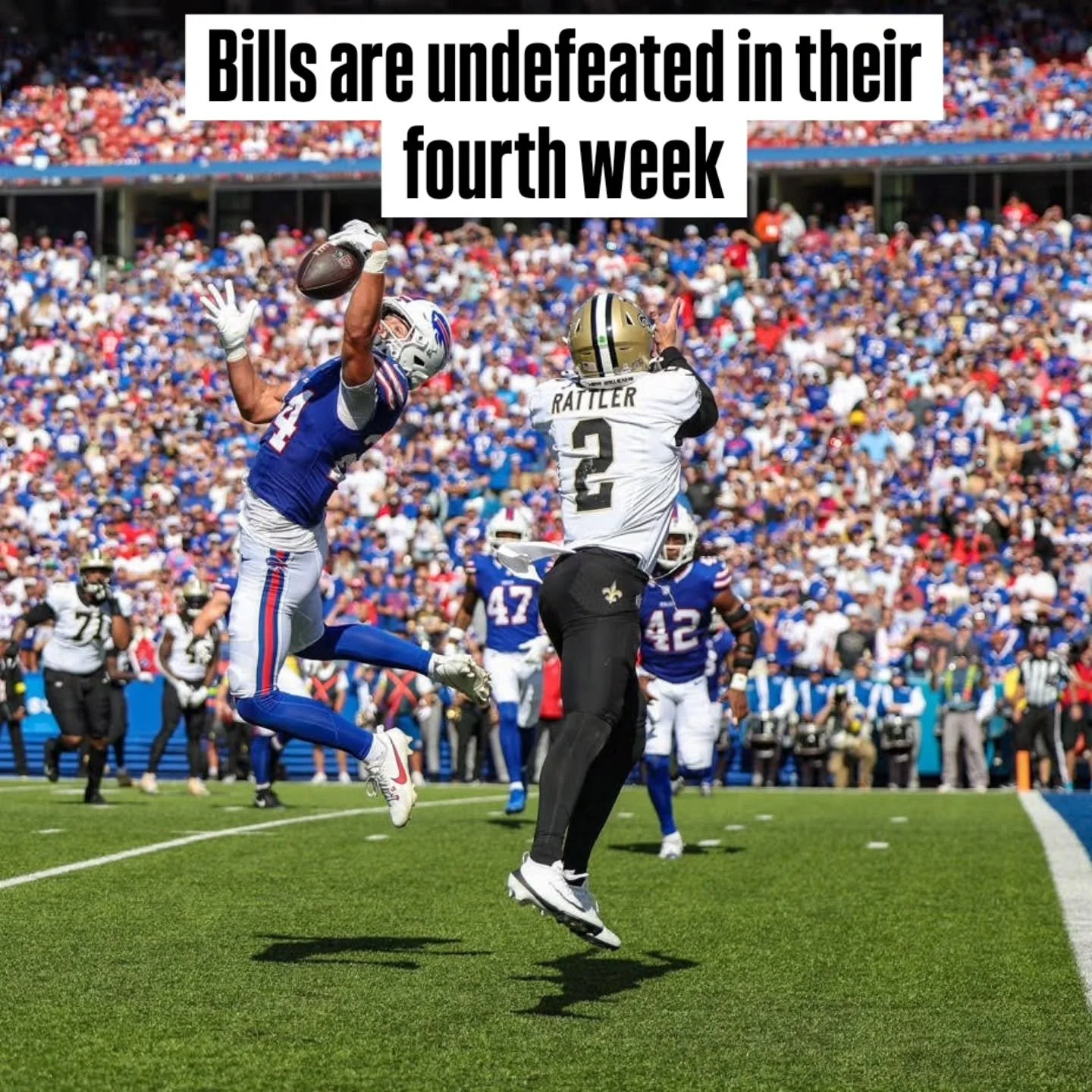 Bills are undefeated in their fourth week

By @patrickfreeman1863 

@buffalobills

The Buffalo Bills remain unbeaten through the first four weeks of the season with a tough win at home vs the New Orleans Saints. The strength of the offense through th