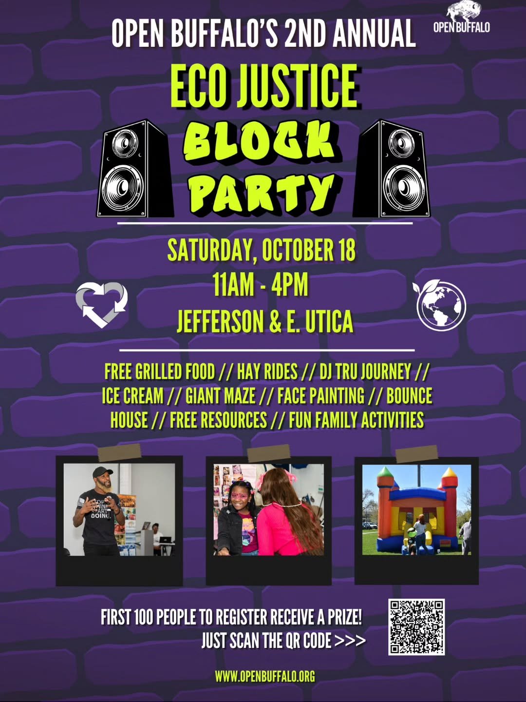 Open Buffalo Hosts Eco Justice Block Party: Celebrating Ecological Justice, Community, and Fun

@openbuffalo 

Buffalo, NY &ndash;Open Buffalo is excited to announce the Eco Justice Block Party, a free, family-friendly event taking place on Saturday,