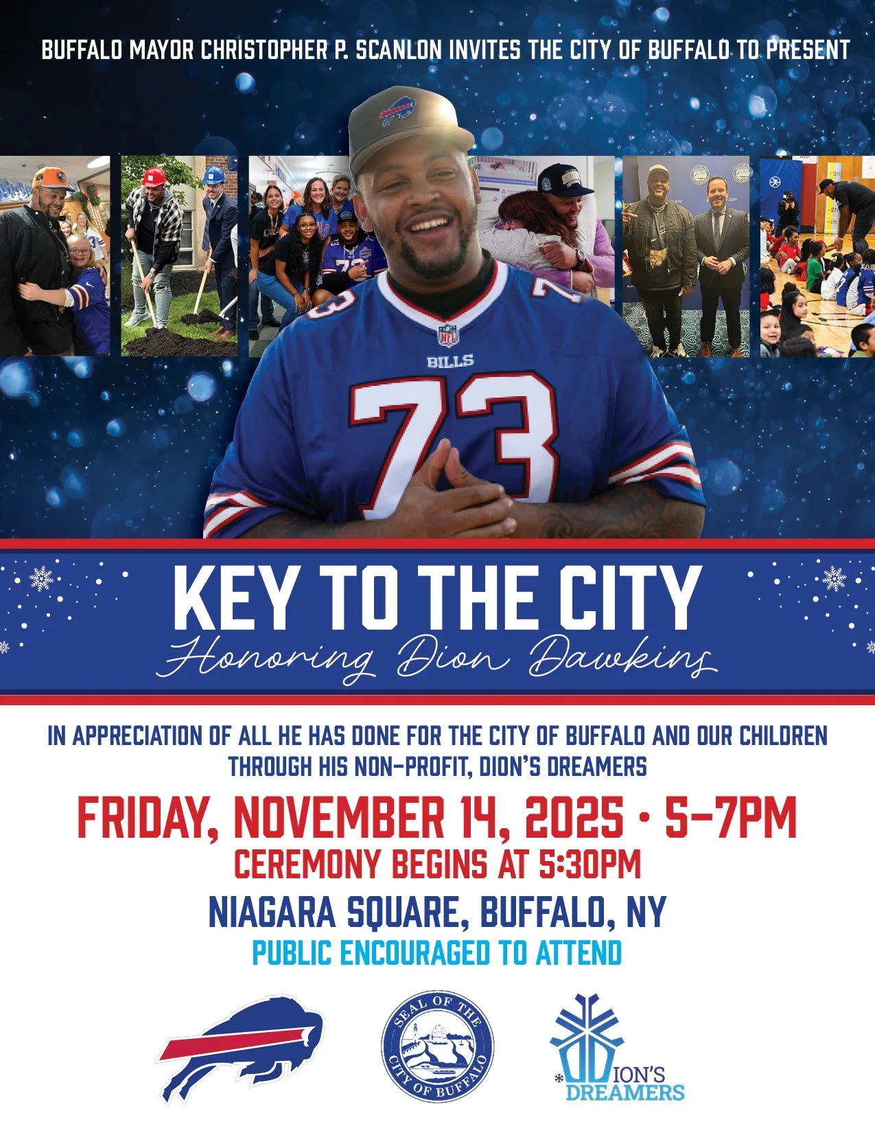 Buffalo Mayor Christopher P. Scanlon to Present Key to the City to Buffalo Bills’ Dion Dawkins