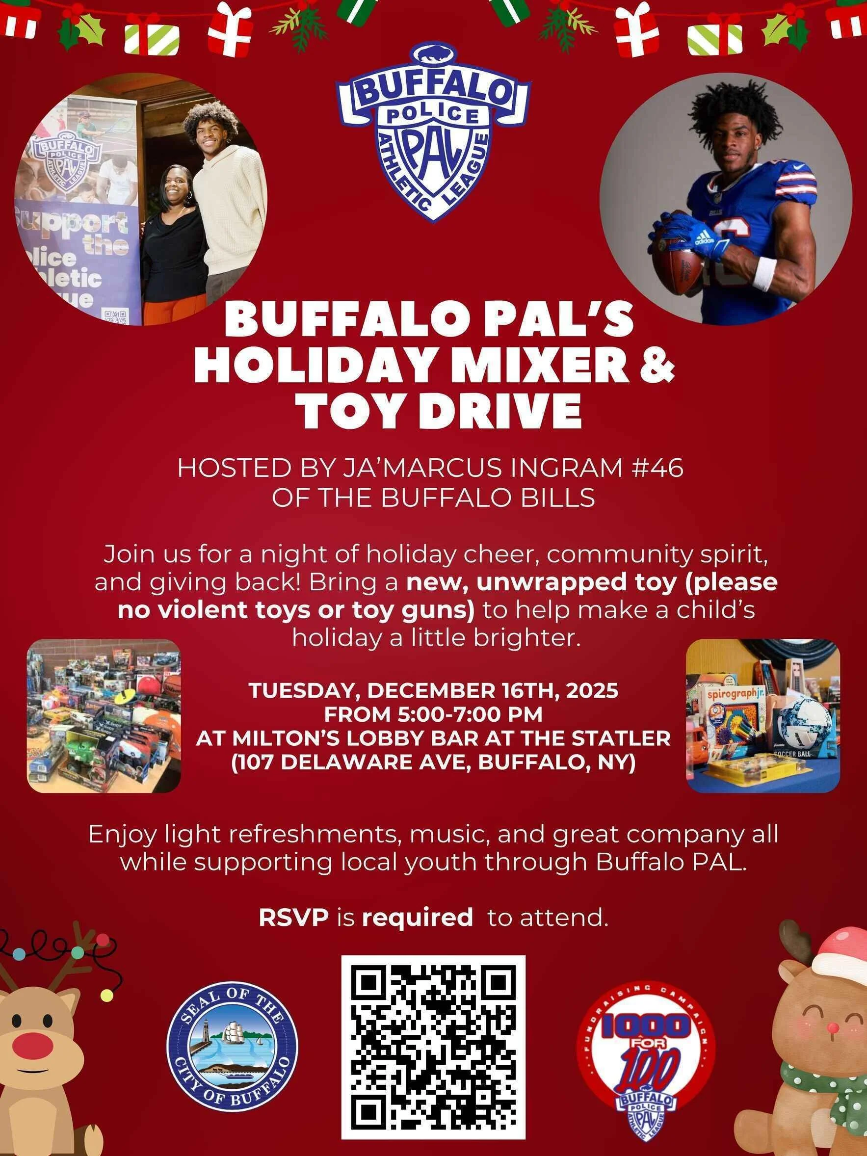Buffalo PAL Hosts Holiday Mixer &amp; Toy Drive to Support Local Youth with Surprise Celebrity Athletes