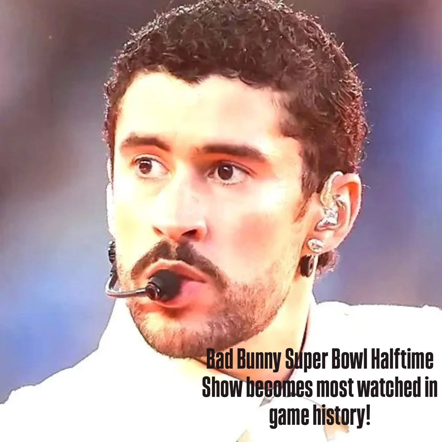 Bad Bunny Super Bowl Halftime Show becomes most watched in game history!

By @patrickfreeman1863 

@badbunnypr @nfl @syperb

The media-driven controversy surrounding the historic performance of the #1 streaming artist in the world helped to make it t