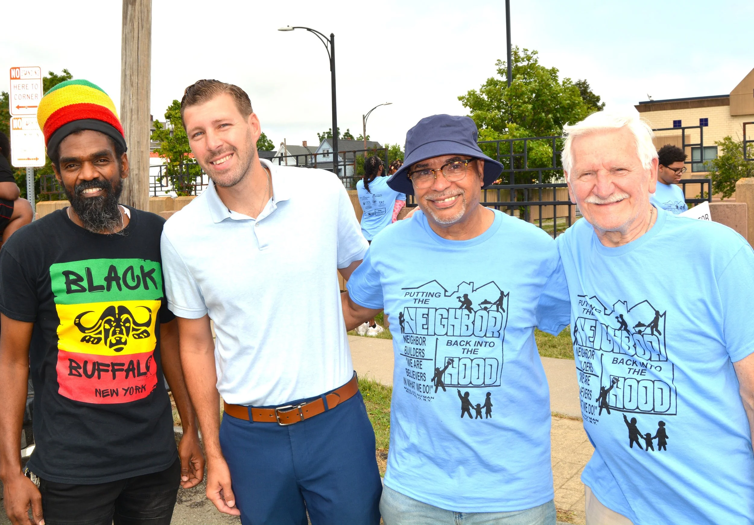 Ras Jomo Akono; Council Member, Bryan Bollman; Imam Fajri Ansari;  Dr. G. Stanford Bratton. 