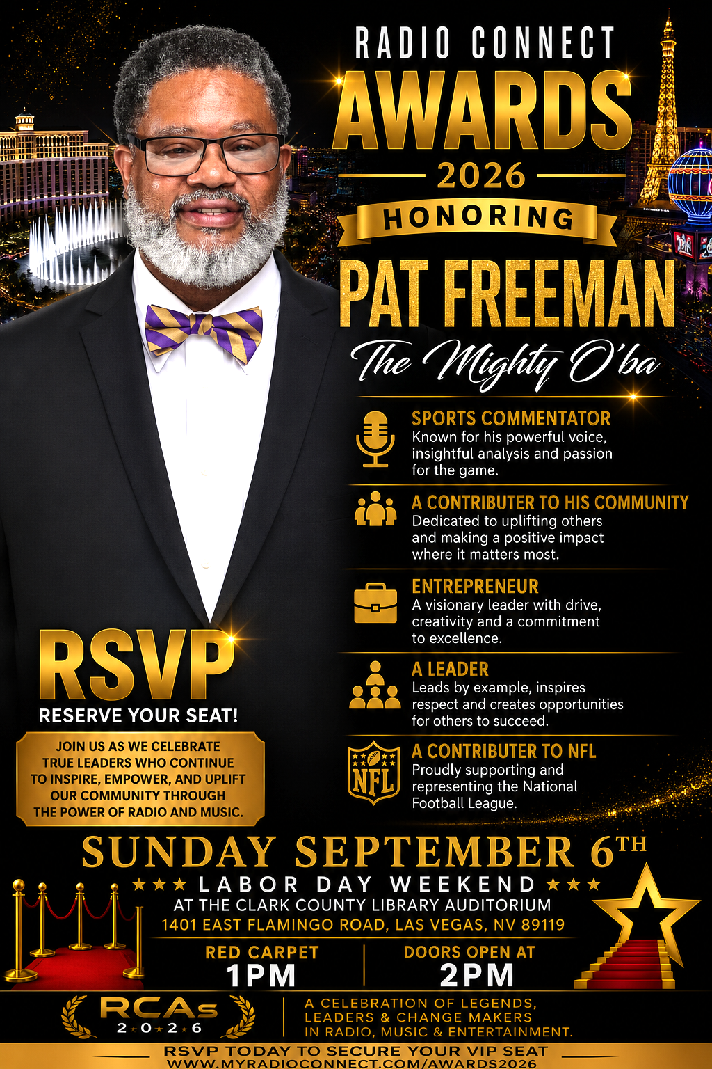Patrick H. Freeman, “The Mighty O’Ba,” honored at the Radio Connect Awards