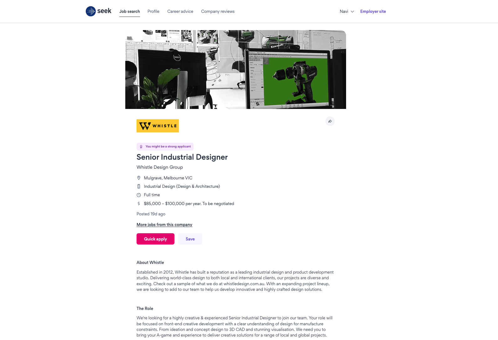 Stand Out Job Add by collaborators from SEEK Design team