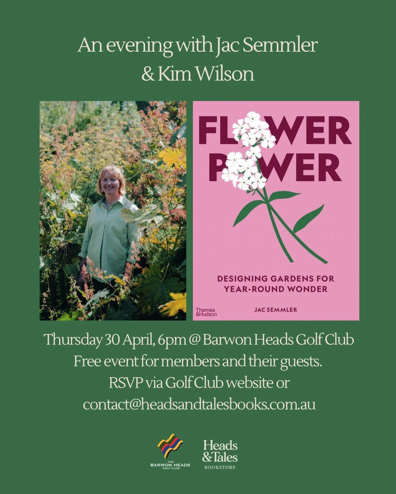 Join us for an evening in celebration of FLOWER POWER by @jac.semmler - a bold and transformative guide that will change the way you think about garden design forever. 🌸💥🌸💥🌸💥🌸💥

Jac Semmler is a plant practitioner and director of @superblooma