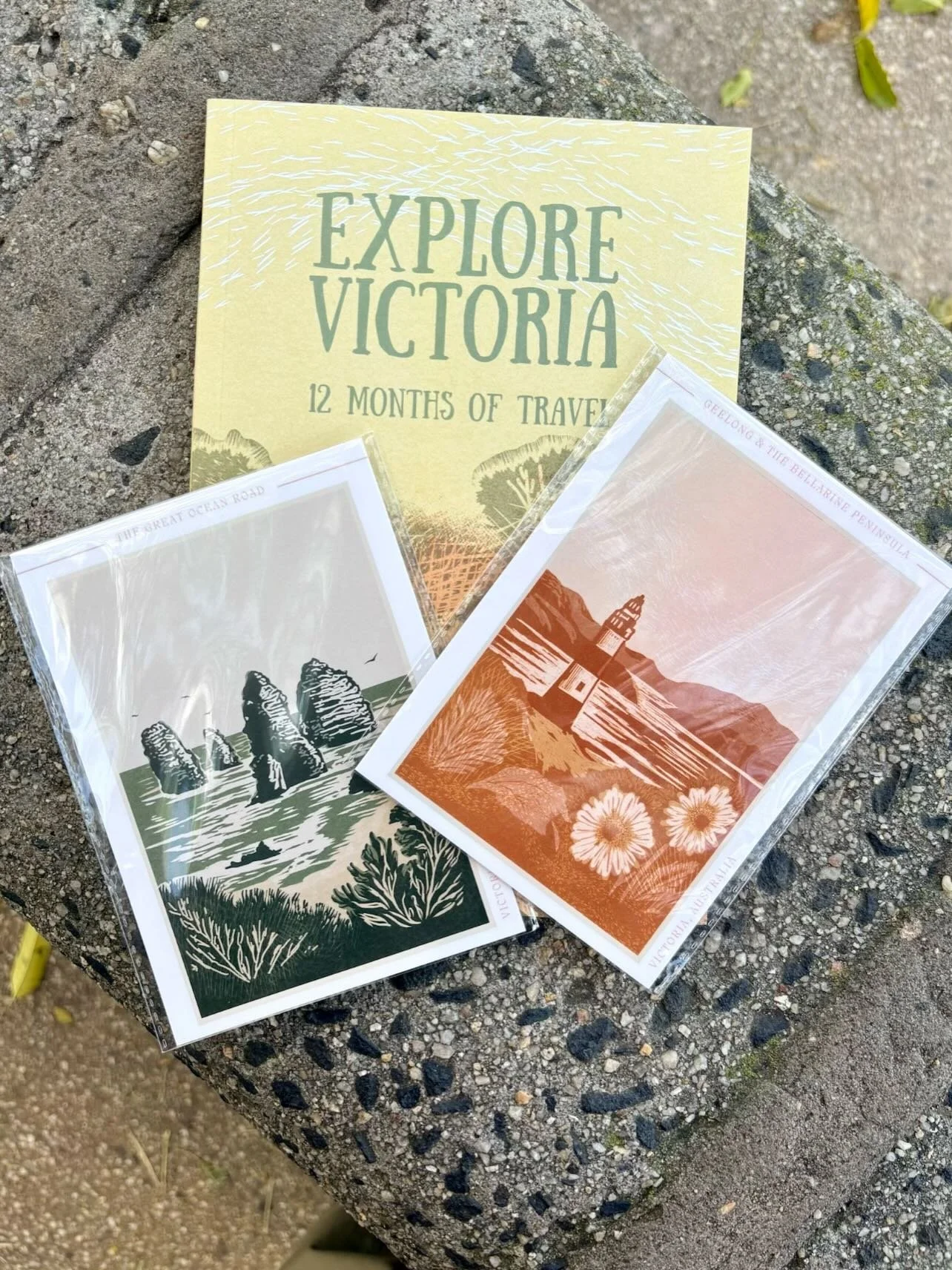 Now stocking @theoverproofpress, illustrated travel pieces that celebrate regional Victoria! 🌸

We have postcards for the Geelong &amp; the Bellarine Peninsula and The Great Ocean Road + an Explore Victoria zine to inspire a year of seasonal travel 