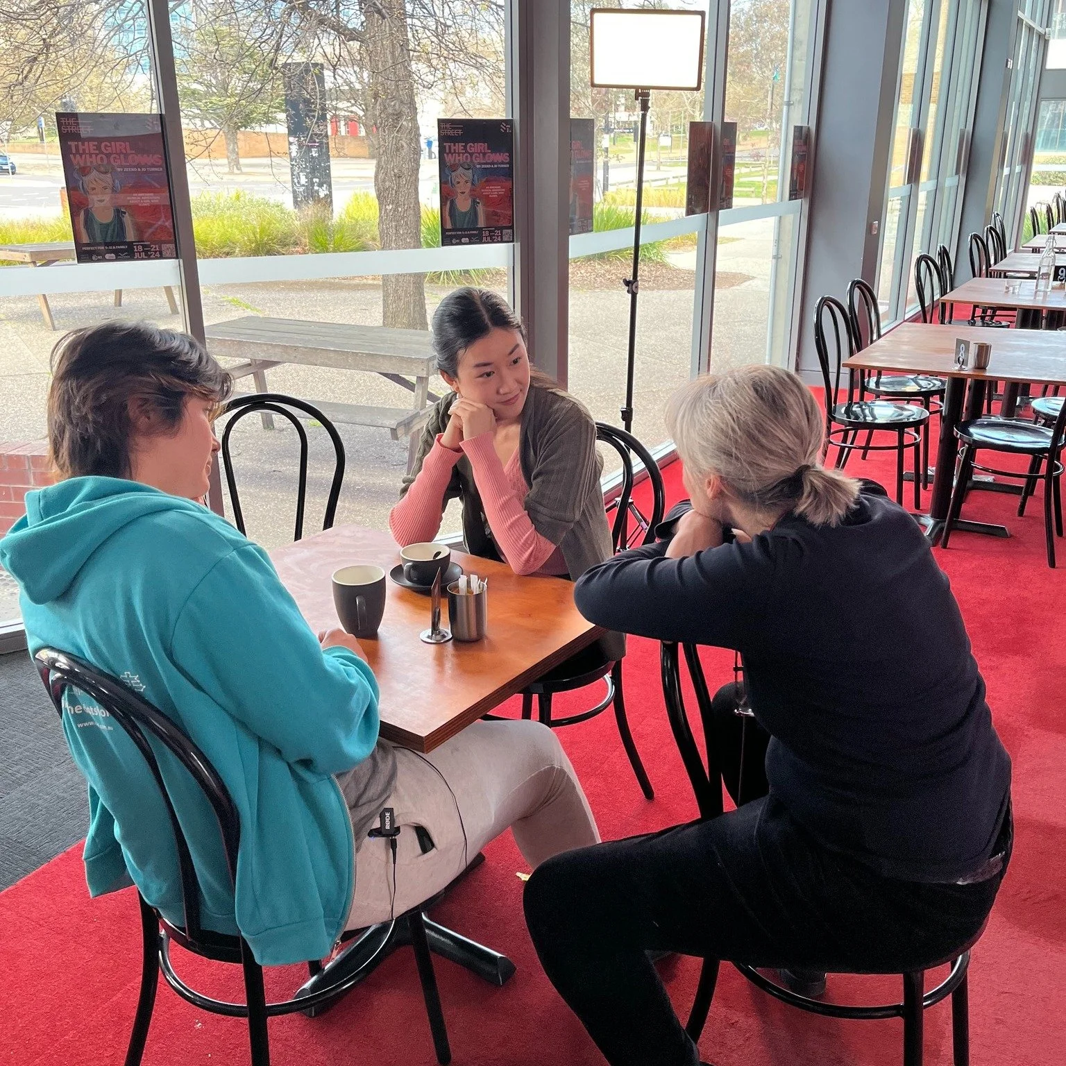 Director chats at the Street with Chipz Jin & Linda Chen. Photo: The Street