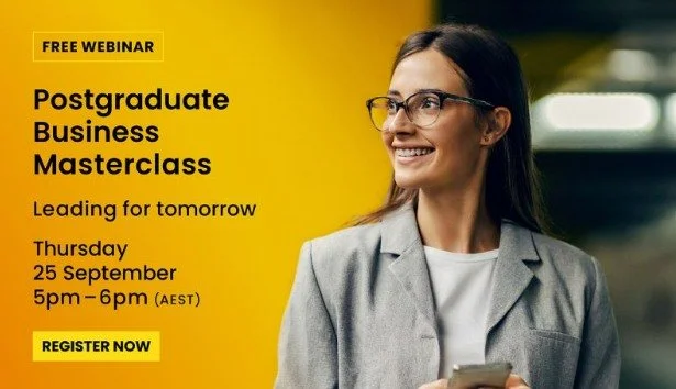 Our wonderful sponsor UniSC is hosting an insightful masterclass this week you won't want to miss!

Postgraduate Business Masterclass on Productivity and Leadership with Professor Mark Loon, at UniSC

Please join us for the following Postgraduate Bus