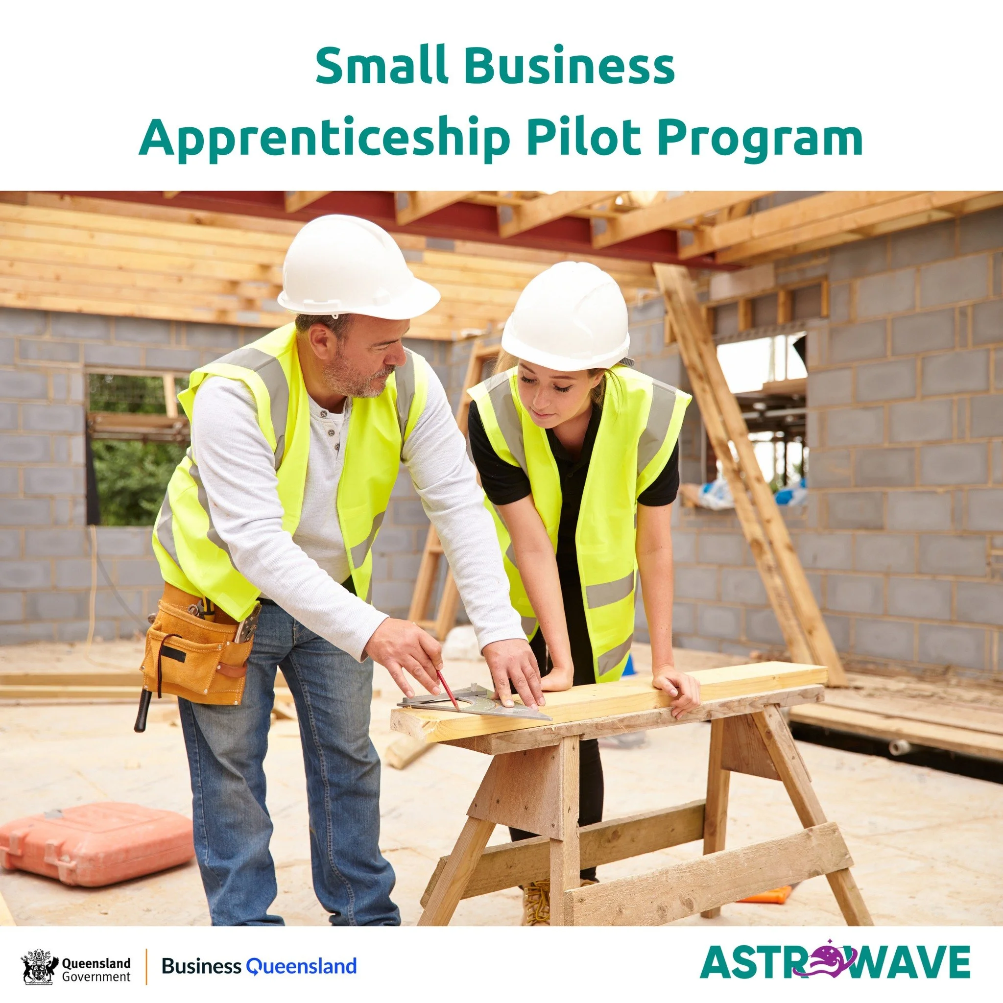 Did you know about the Small Business Apprenticeship Pilot Program from Business Queensland?

This program is a fantastic opportunity for small and family businesses in the construction, plumbing, engineering, and electrical trades. Once registered, 