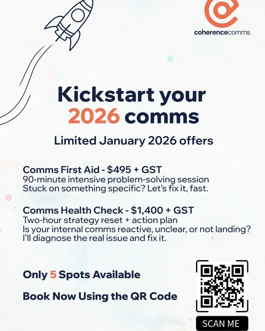 Our new member Benjamin Kendall has shared an exciting offer for our members

Ben runs Coherence Comms, a boutique communications consultancy specialising in strategic advice, delivery and practical training for organisations struggling with communic