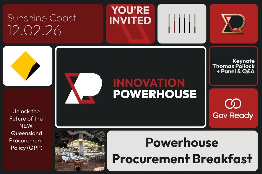 InnovationPowerhouse is extending a limited invitation to 4556 members to attend the Powerhouse Procurement Breakfast, delivered in partnership with GovReady and CommBank.

This curated breakfast is designed for business leaders and founders seeking 