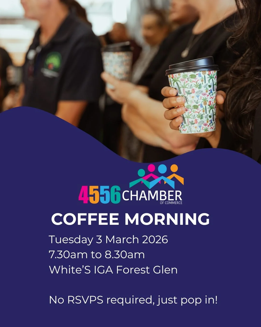 ☕ 4556 Chamber Coffee Catch Up 

Join us next week for our monthly Coffee Morning, proudly hosted by Whites IGA Forest Glen.

It&rsquo;s a relaxed and welcoming way to start the day, good coffee, familiar faces, new connections and genuine conversati