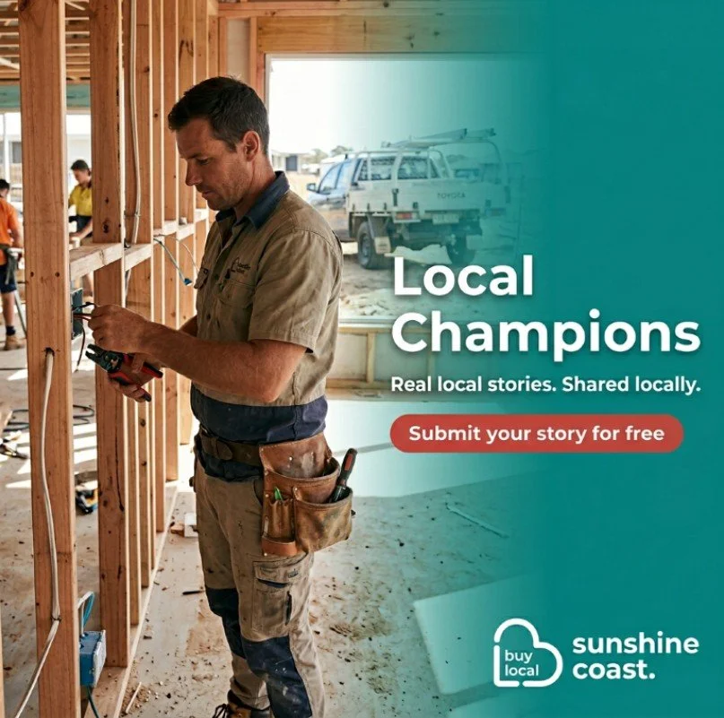 @buylocal_sunshinecoast  Champions campaign is now live.

If you&rsquo;ve been meaning to share your story, this is your sign to do it.
Running from 2 March to 14 April 2026, the campaign shines a spotlight on the people behind Sunshine Coast busines