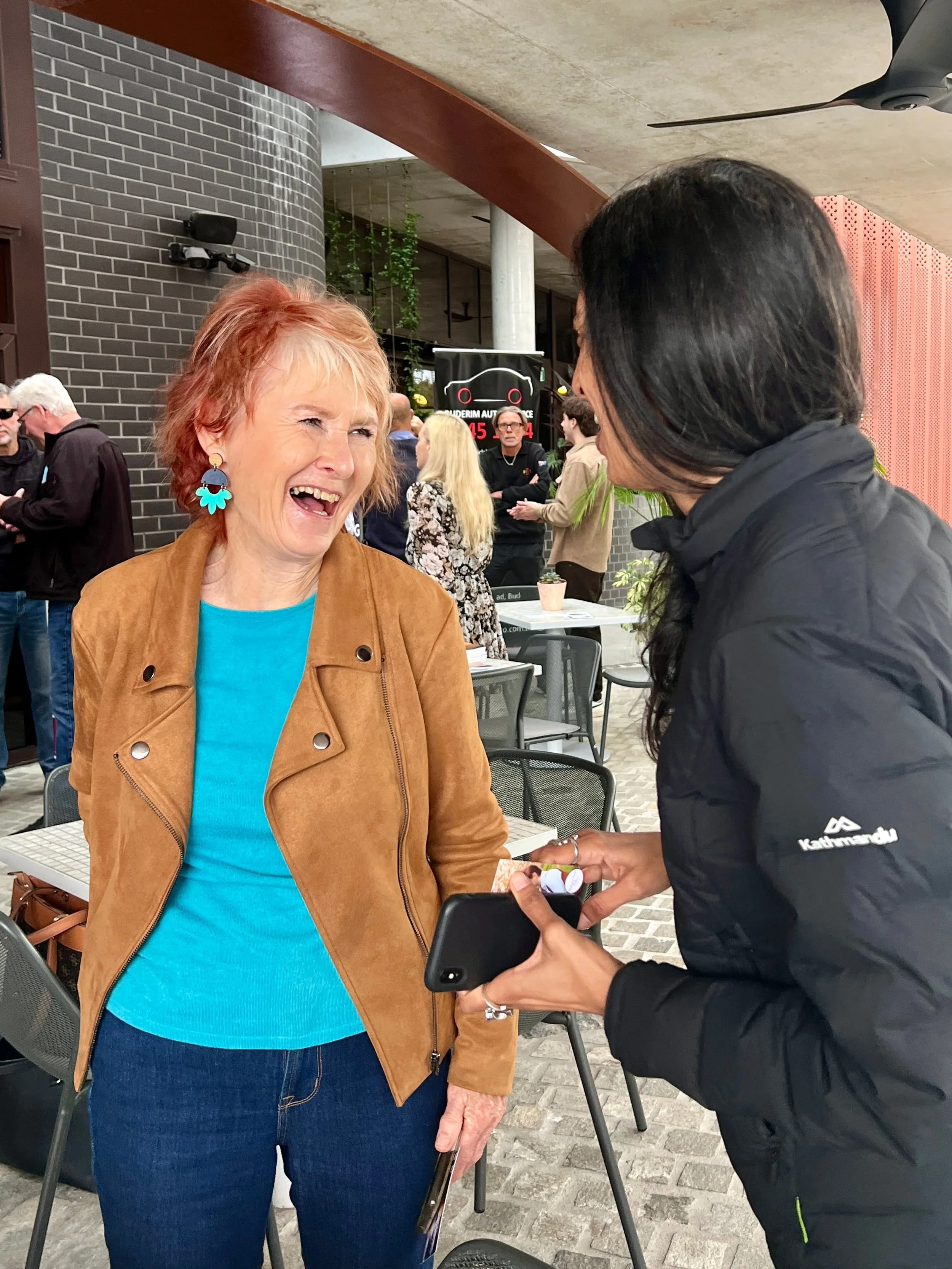 Love this image of @justinemurrayeaston from Designing Solutions for Better Aging having a laugh with Bhavna from @steppingintoyou at our last coffee morning at Caf&eacute; Rubia. 

Let's do it all again on Tuesday 4th August back at Cafe Rubia part 