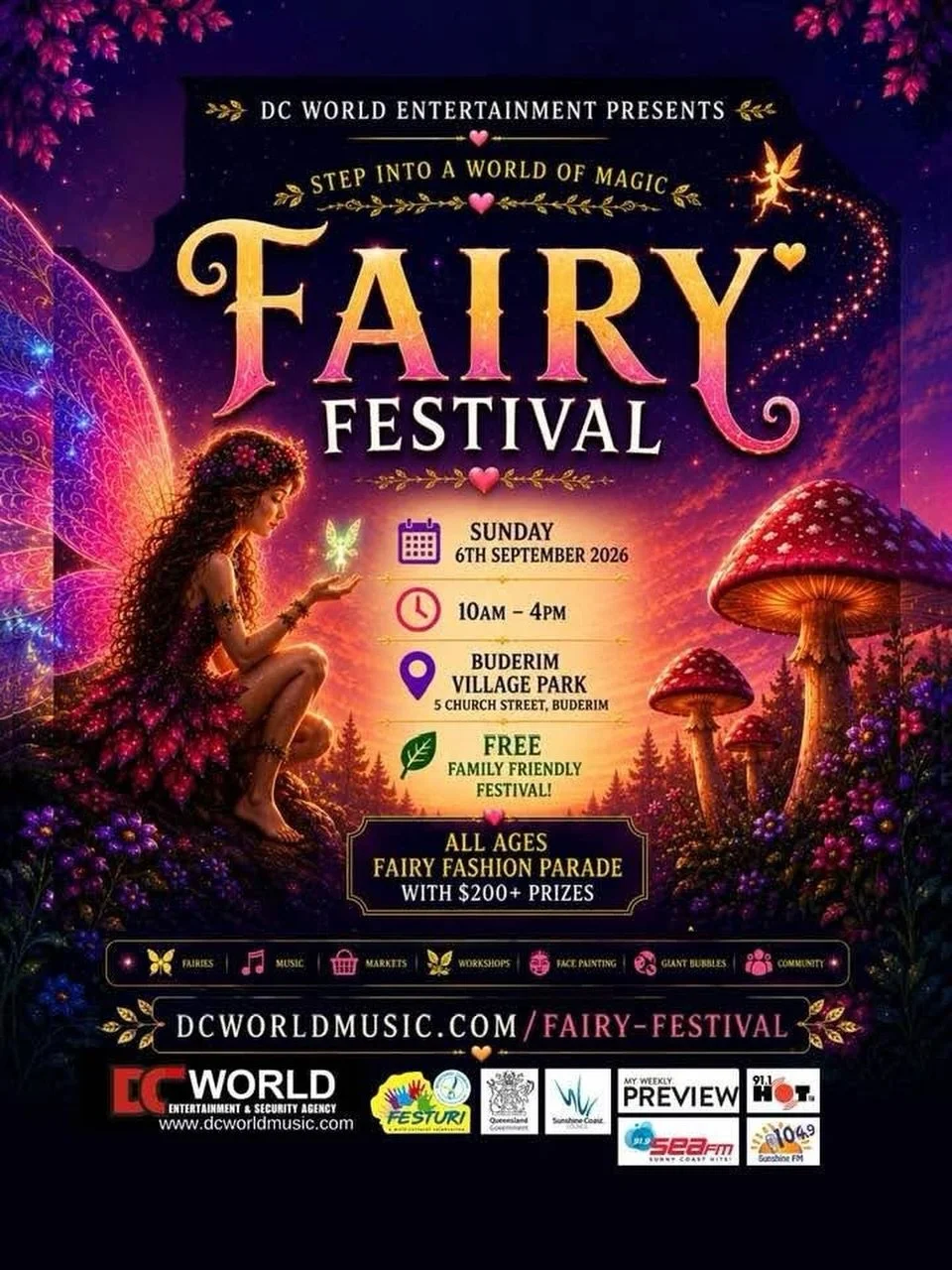 Fairies 🧚&zwj;♂️🧚&zwj;♀️🧚 are coming to Buderim with this new event on Sept 6 in Buderim Village Park. 🎊🥳👌 

Let&rsquo;s make this new #fairyfestival fabulous fun. Can&rsquo;t wait to see all the kids in fairy costumes 🌟🌟🌟

A big shout out t