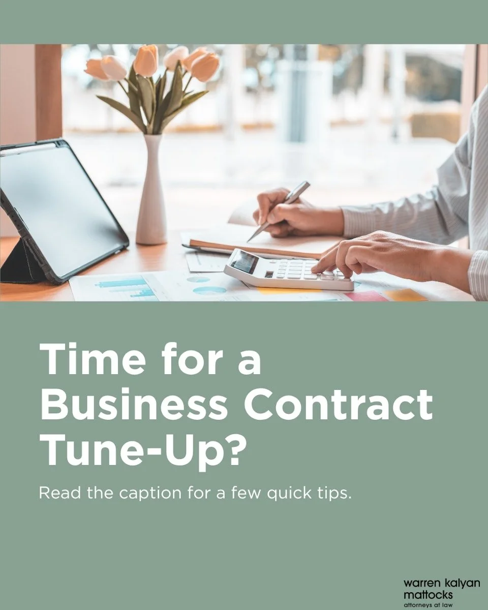 Business contracts are not meant to remain static. As your operations, relationships, and the legal landscape evolve, so too should the terms that govern your agreements. That&rsquo;s why we&rsquo;ve compiled a few quick tips for businesses:

✅ Revie
