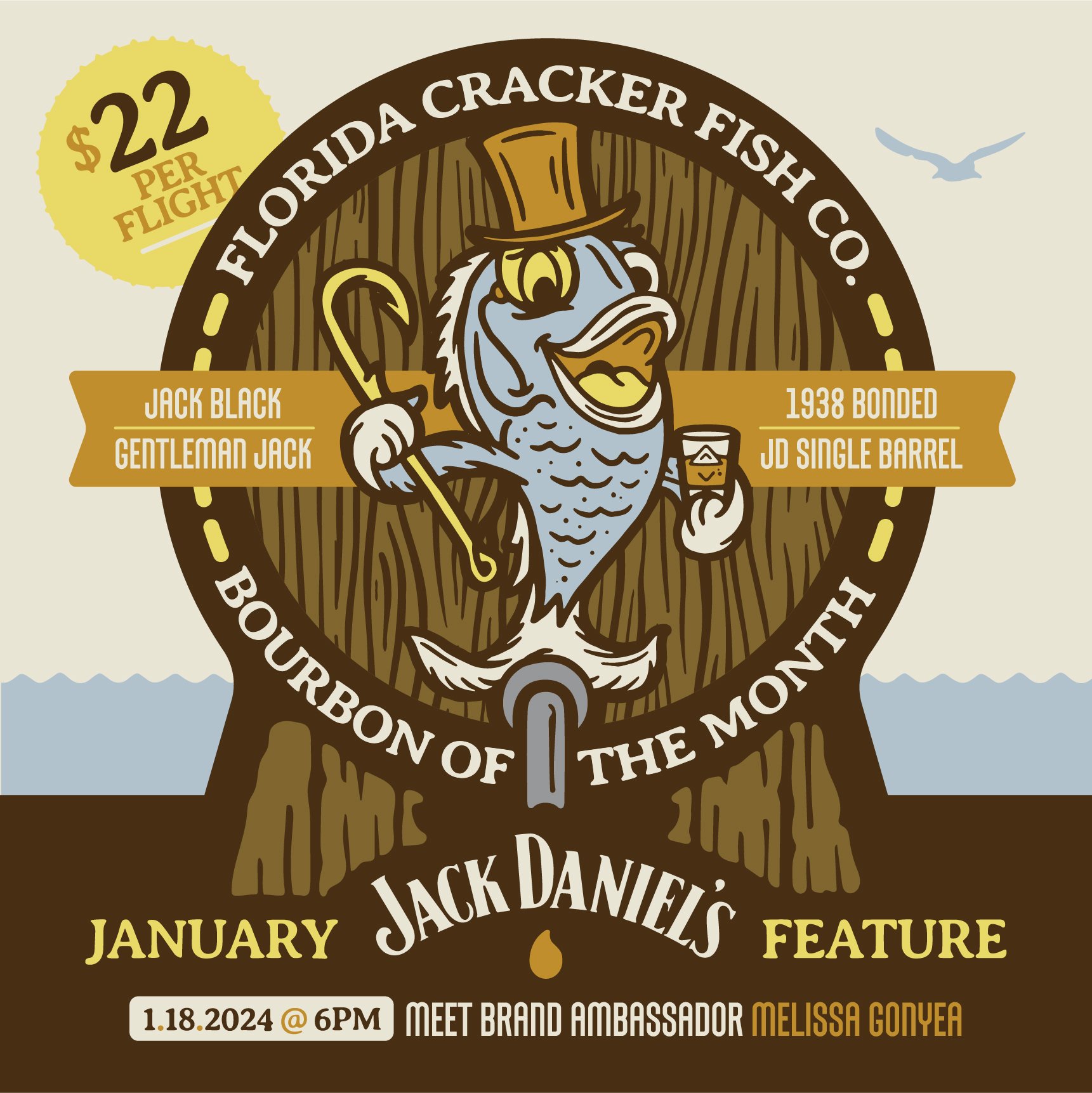 Meet Jack Daniels Brand Ambassador Melissa Gonyea while sampling Jan Flights  — FLORIDA CRACKER - The Original Floridian